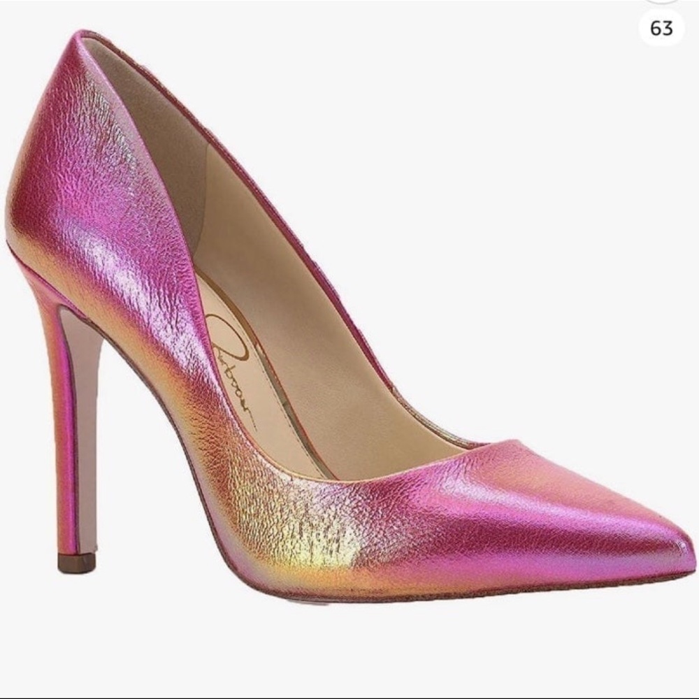 Jessica Simpson Pink and Gold Heels - Picture 2 of 6